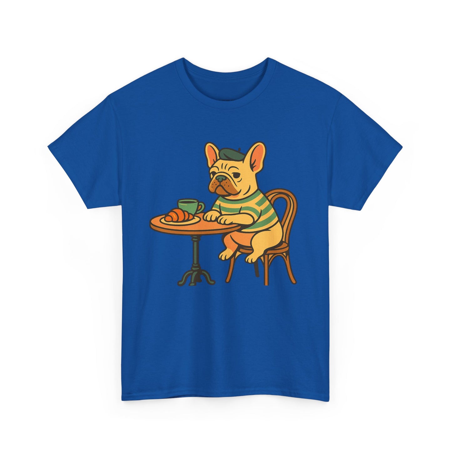 Bonjour Bark – French Bulldog Café Vibes, Vintage-Inspired Coffee Dog Tee, Perfect for Dog Lovers, Cafes, Birthdays, and Everyday Comfort, Unisex Cotton Shirt, Cute and Whimsical