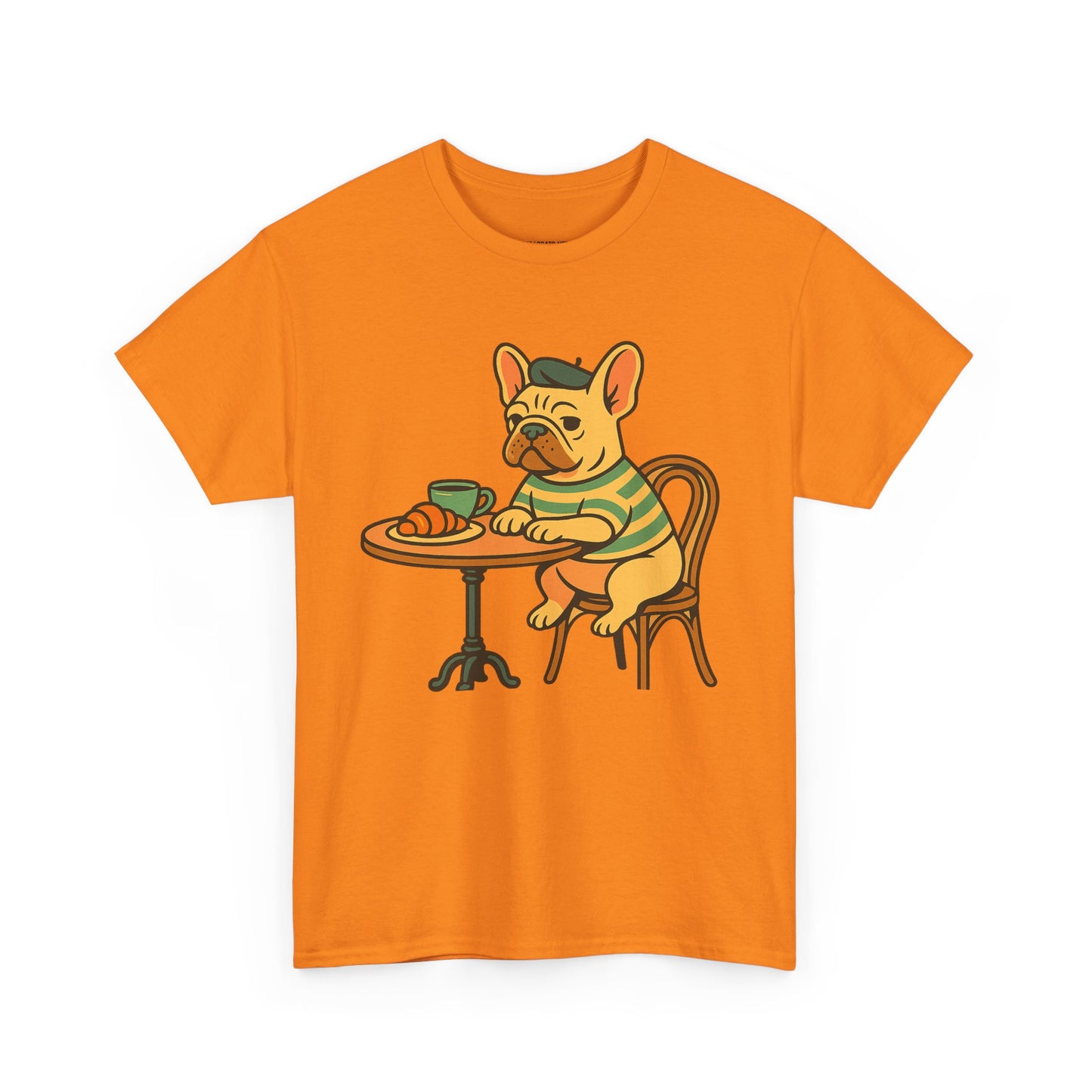 Bonjour Bark – French Bulldog Café Vibes, Vintage-Inspired Coffee Dog Tee, Perfect for Dog Lovers, Cafes, Birthdays, and Everyday Comfort, Unisex Cotton Shirt, Cute and Whimsical