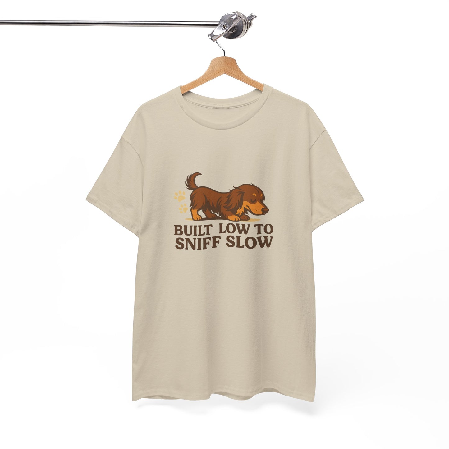 Built Low to Sniff Slow Unisex Heavy Cotton Tee - Cute Pet Shirt, Animal Tee, Dog Dad Apparel, Gift for Dog Owners
