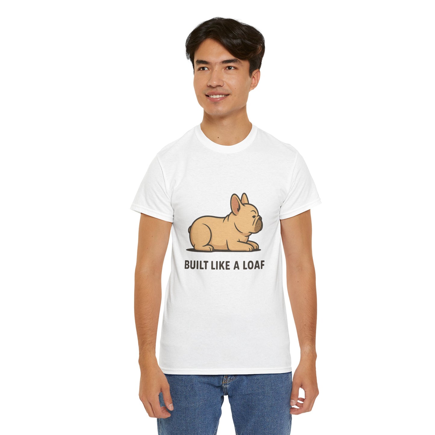 Cute Animal Tee, Built Like a Loaf T-Shirt, Funny Pet Lover Gift, Casual Wear, Birthday Gift for Dog Lovers, Animal Humor Shirt