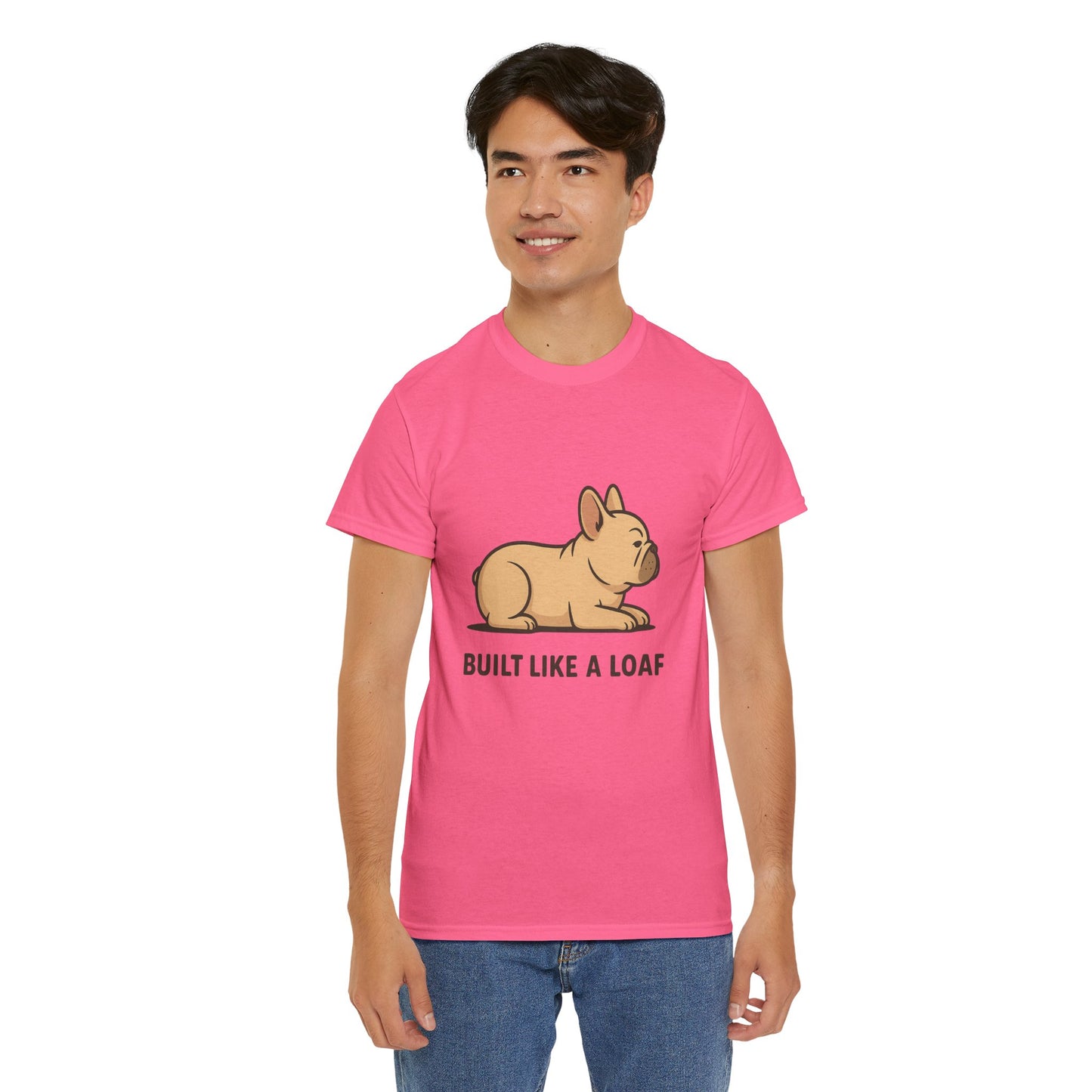 Cute Animal Tee, Built Like a Loaf T-Shirt, Funny Pet Lover Gift, Casual Wear, Birthday Gift for Dog Lovers, Animal Humor Shirt