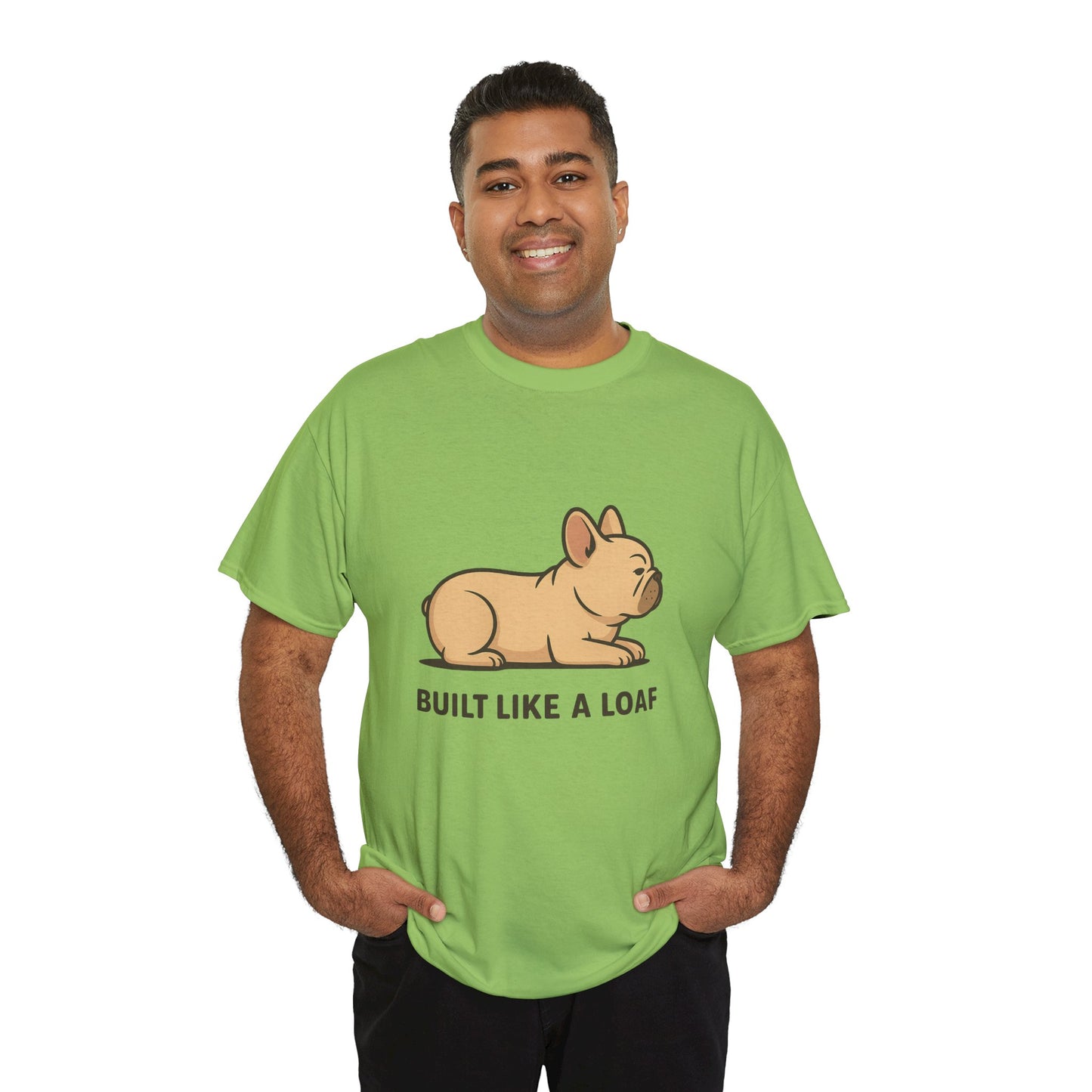 Cute Animal Tee, Built Like a Loaf T-Shirt, Funny Pet Lover Gift, Casual Wear, Birthday Gift for Dog Lovers, Animal Humor Shirt