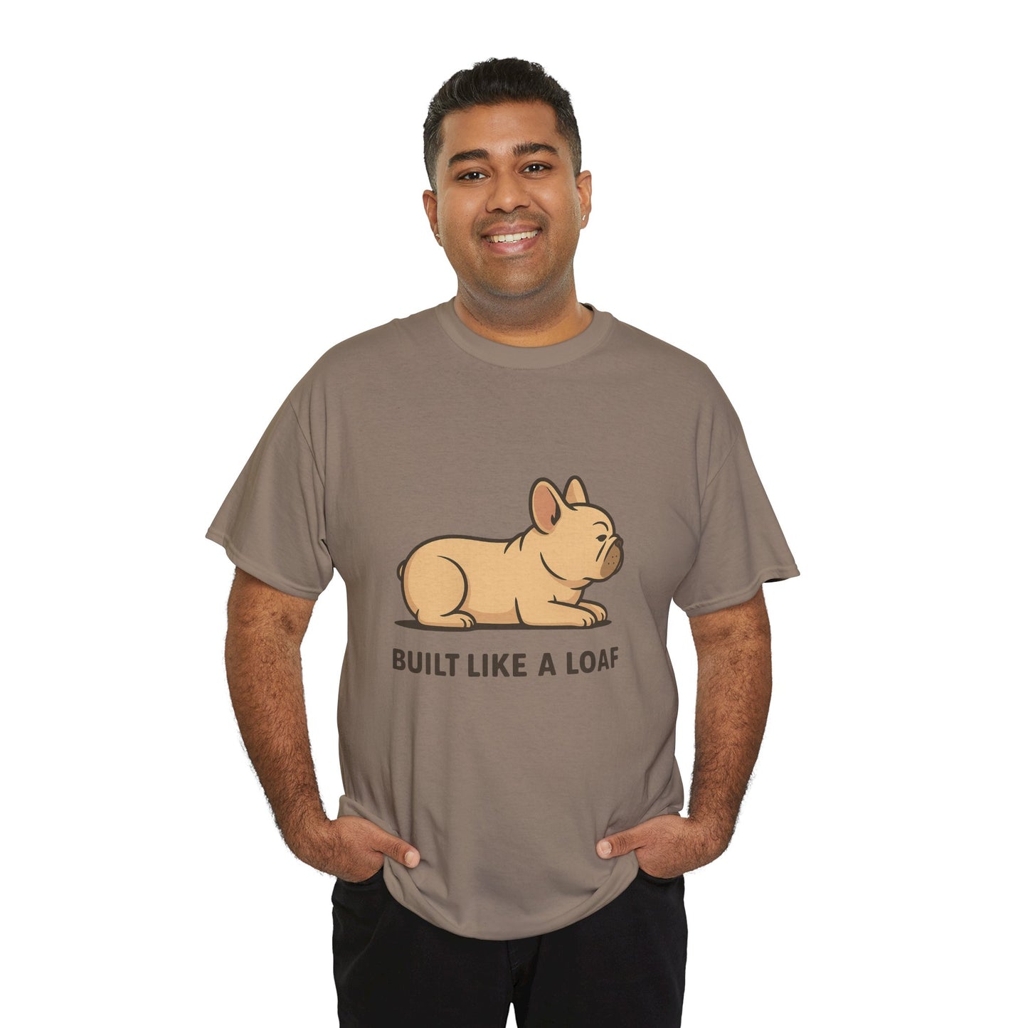 Cute Animal Tee, Built Like a Loaf T-Shirt, Funny Pet Lover Gift, Casual Wear, Birthday Gift for Dog Lovers, Animal Humor Shirt