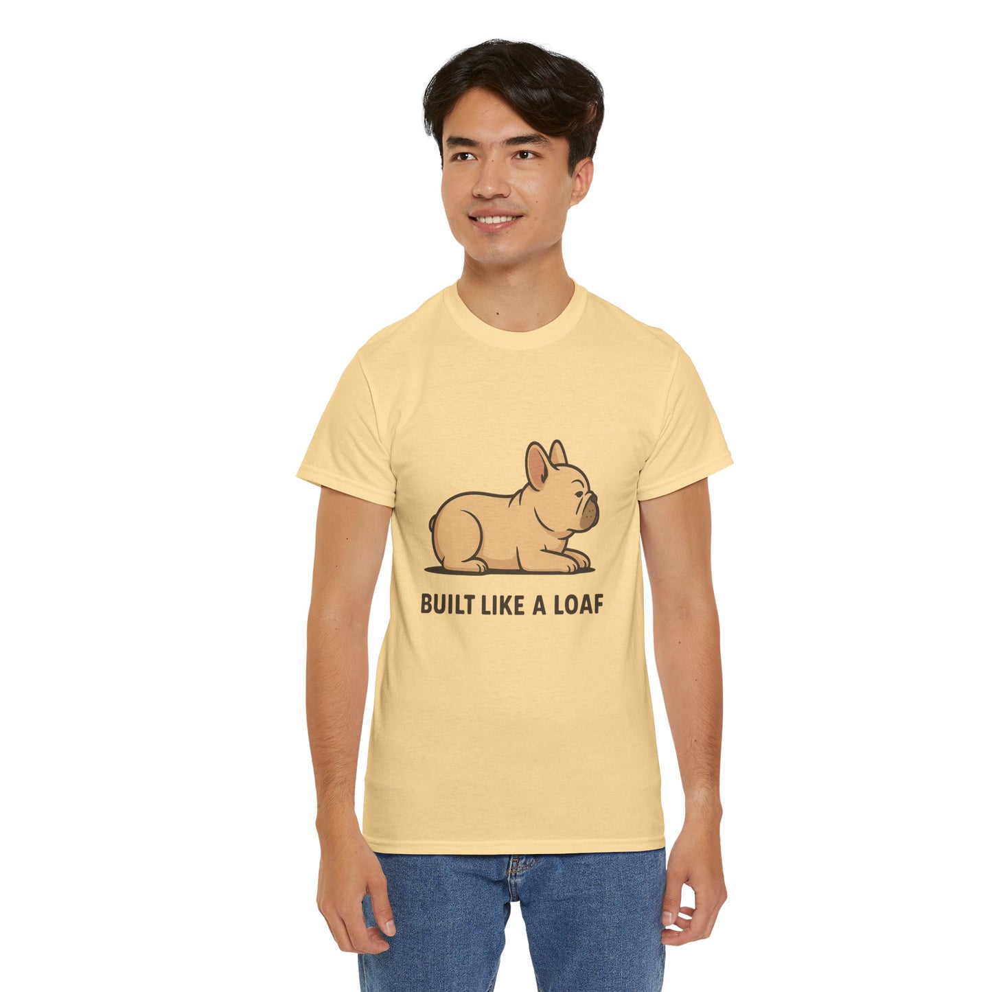 Cute Animal Tee, Built Like a Loaf T-Shirt, Funny Pet Lover Gift, Casual Wear, Birthday Gift for Dog Lovers, Animal Humor Shirt