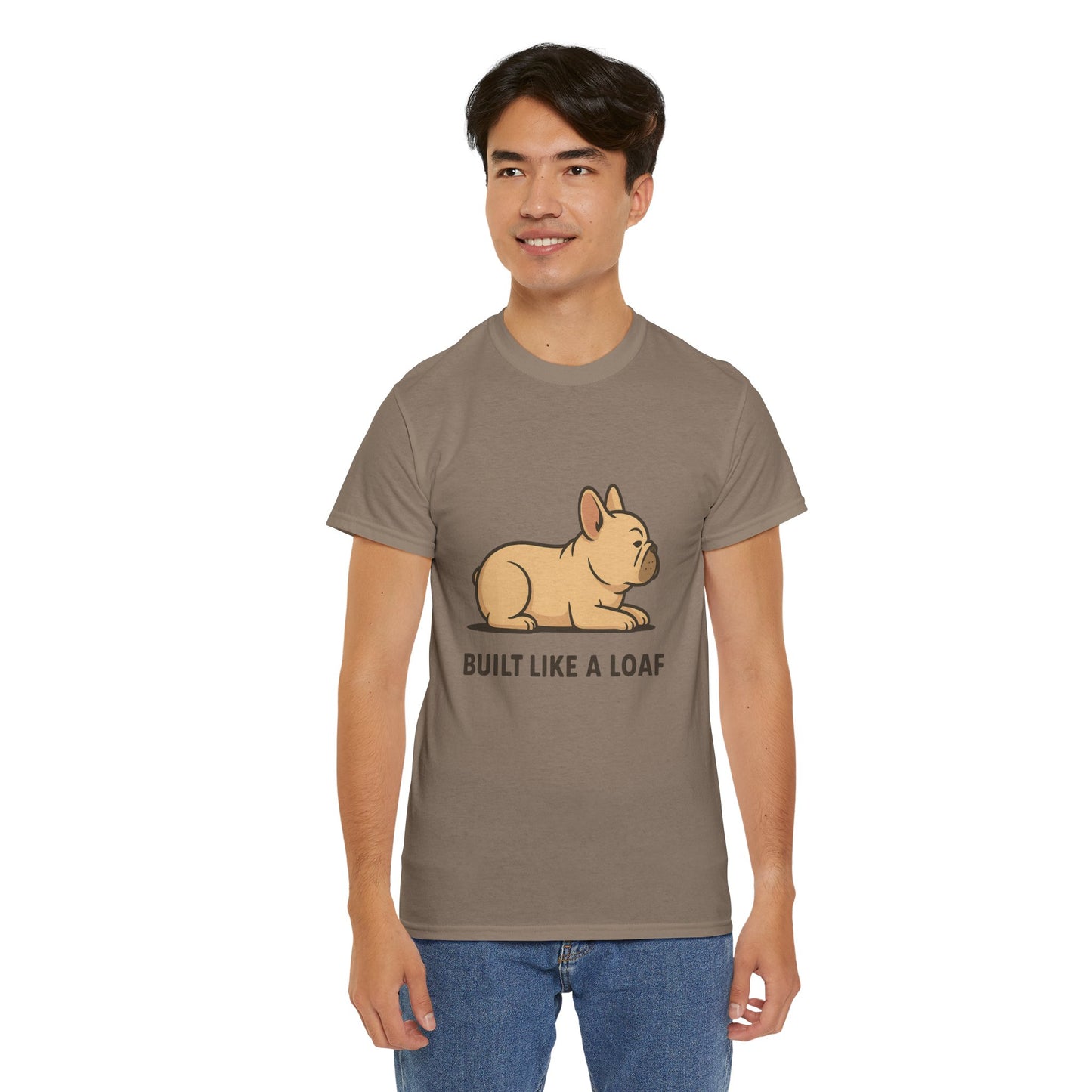 Cute Animal Tee, Built Like a Loaf T-Shirt, Funny Pet Lover Gift, Casual Wear, Birthday Gift for Dog Lovers, Animal Humor Shirt
