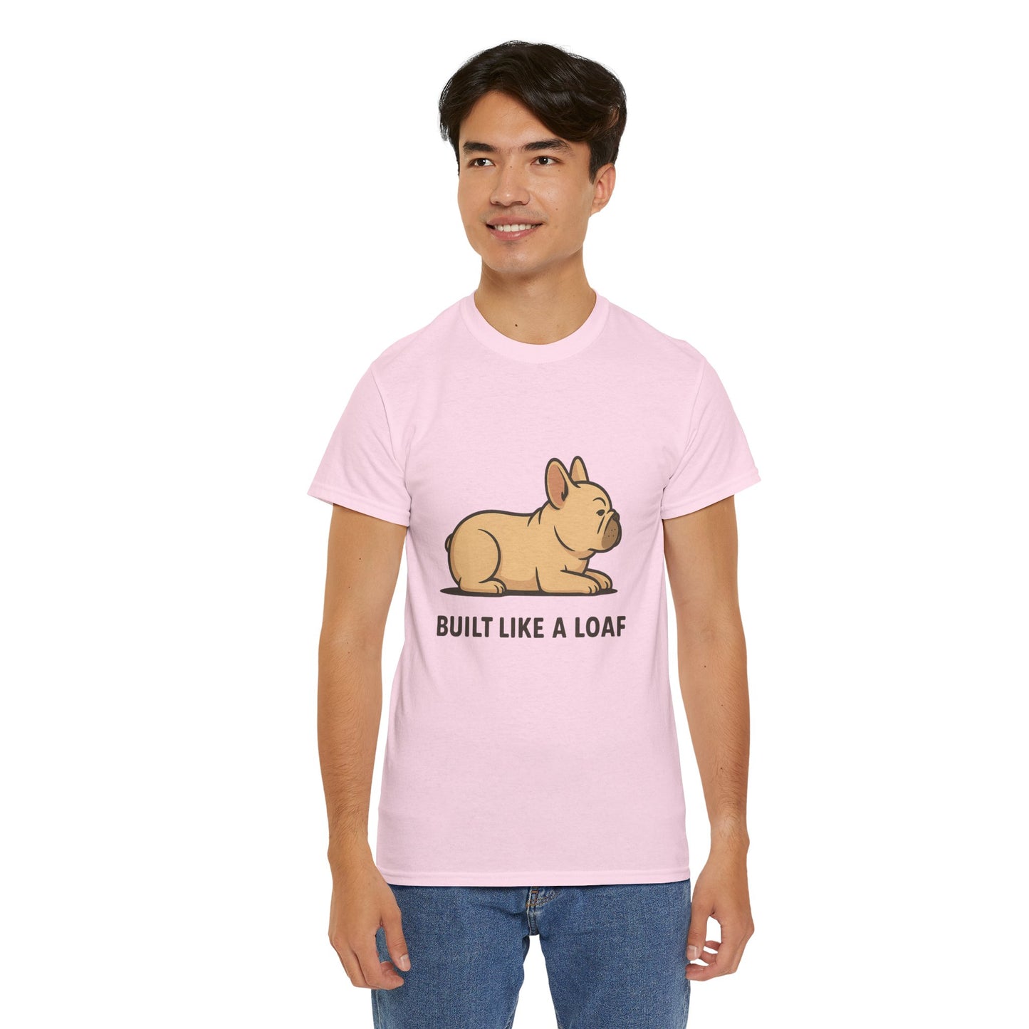 Cute Animal Tee, Built Like a Loaf T-Shirt, Funny Pet Lover Gift, Casual Wear, Birthday Gift for Dog Lovers, Animal Humor Shirt