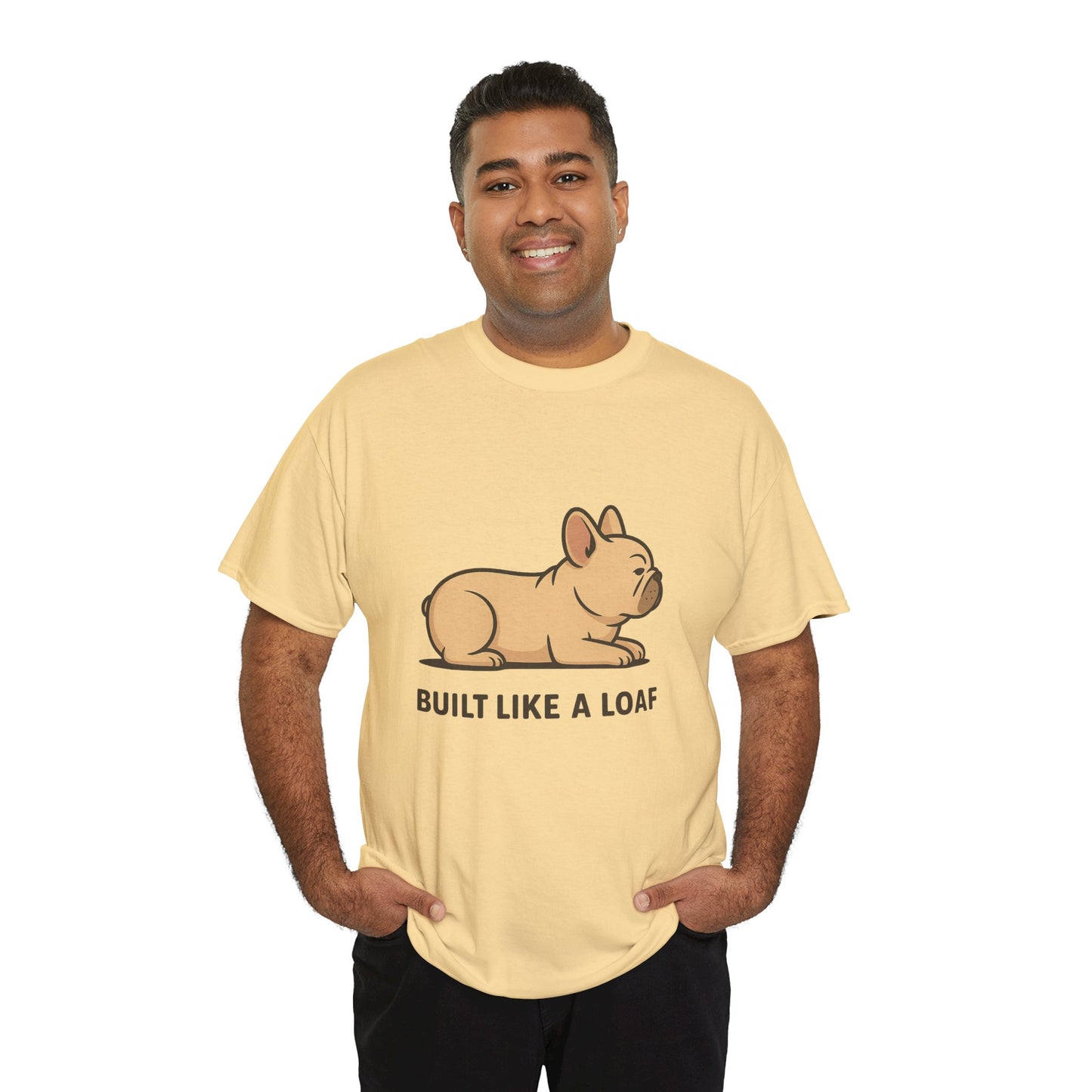Cute Animal Tee, Built Like a Loaf T-Shirt, Funny Pet Lover Gift, Casual Wear, Birthday Gift for Dog Lovers, Animal Humor Shirt