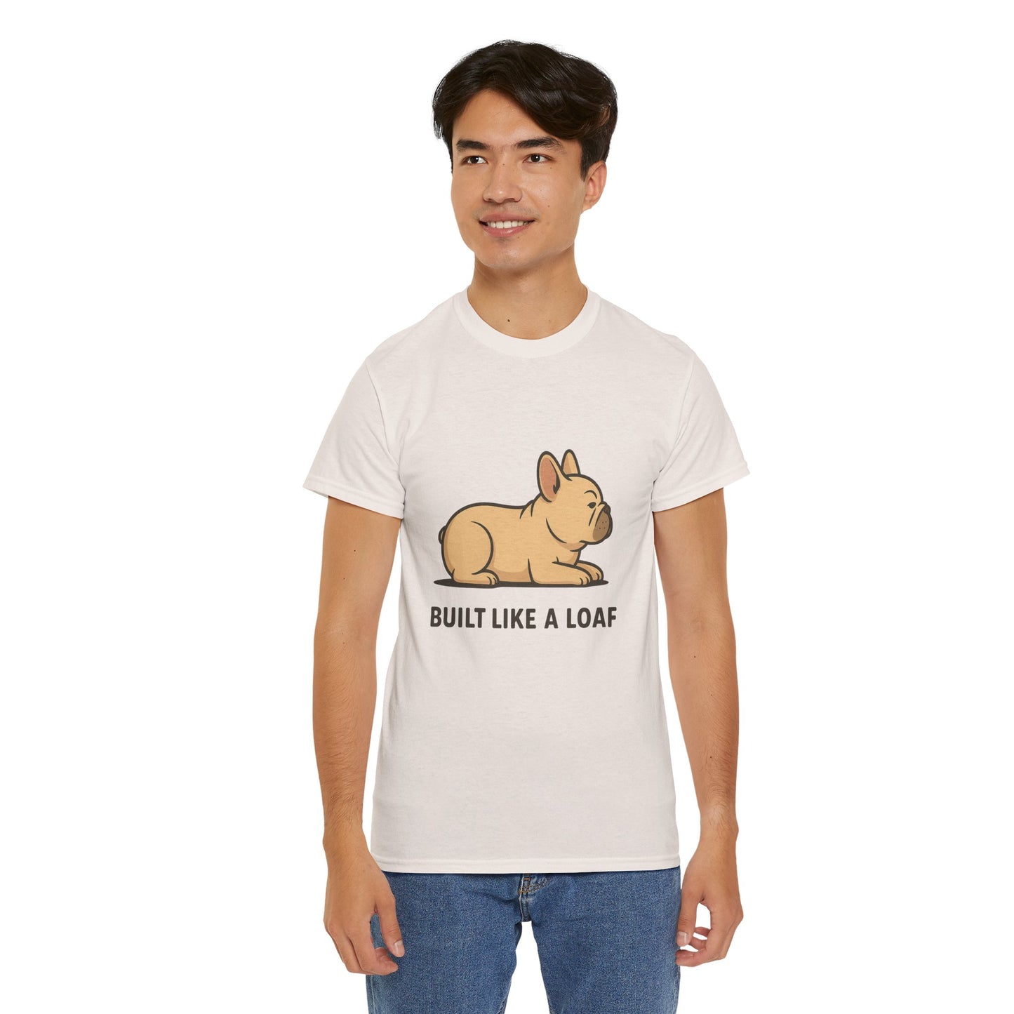 Cute Animal Tee, Built Like a Loaf T-Shirt, Funny Pet Lover Gift, Casual Wear, Birthday Gift for Dog Lovers, Animal Humor Shirt