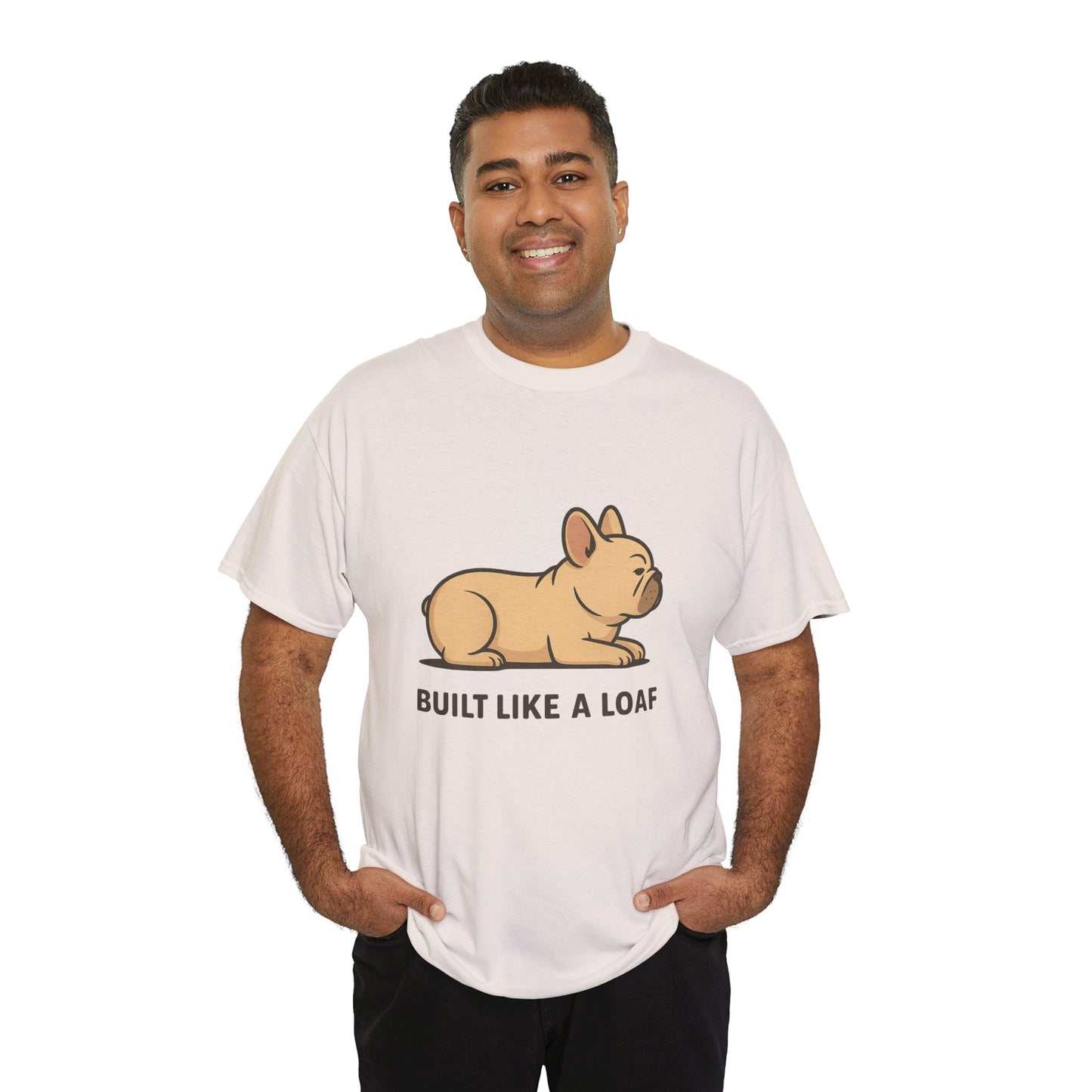 Cute Animal Tee, Built Like a Loaf T-Shirt, Funny Pet Lover Gift, Casual Wear, Birthday Gift for Dog Lovers, Animal Humor Shirt