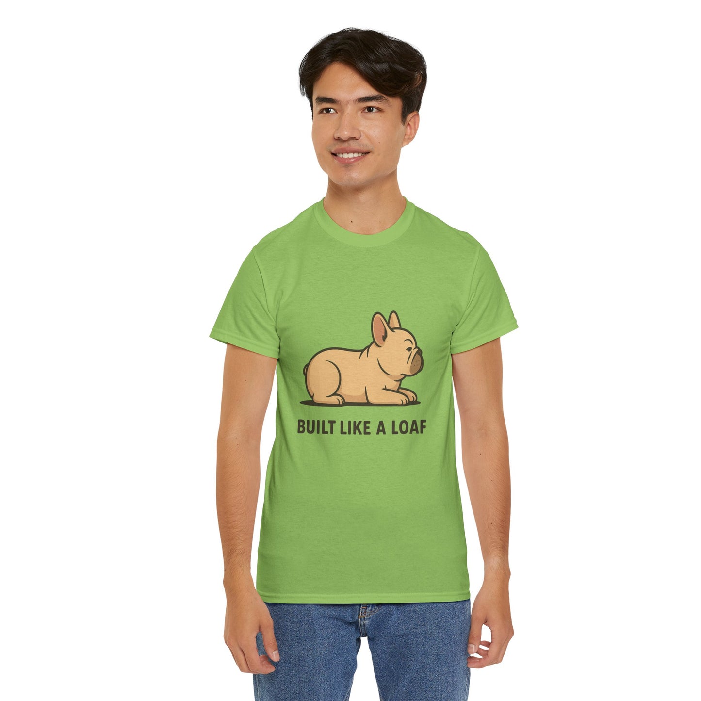 Cute Animal Tee, Built Like a Loaf T-Shirt, Funny Pet Lover Gift, Casual Wear, Birthday Gift for Dog Lovers, Animal Humor Shirt