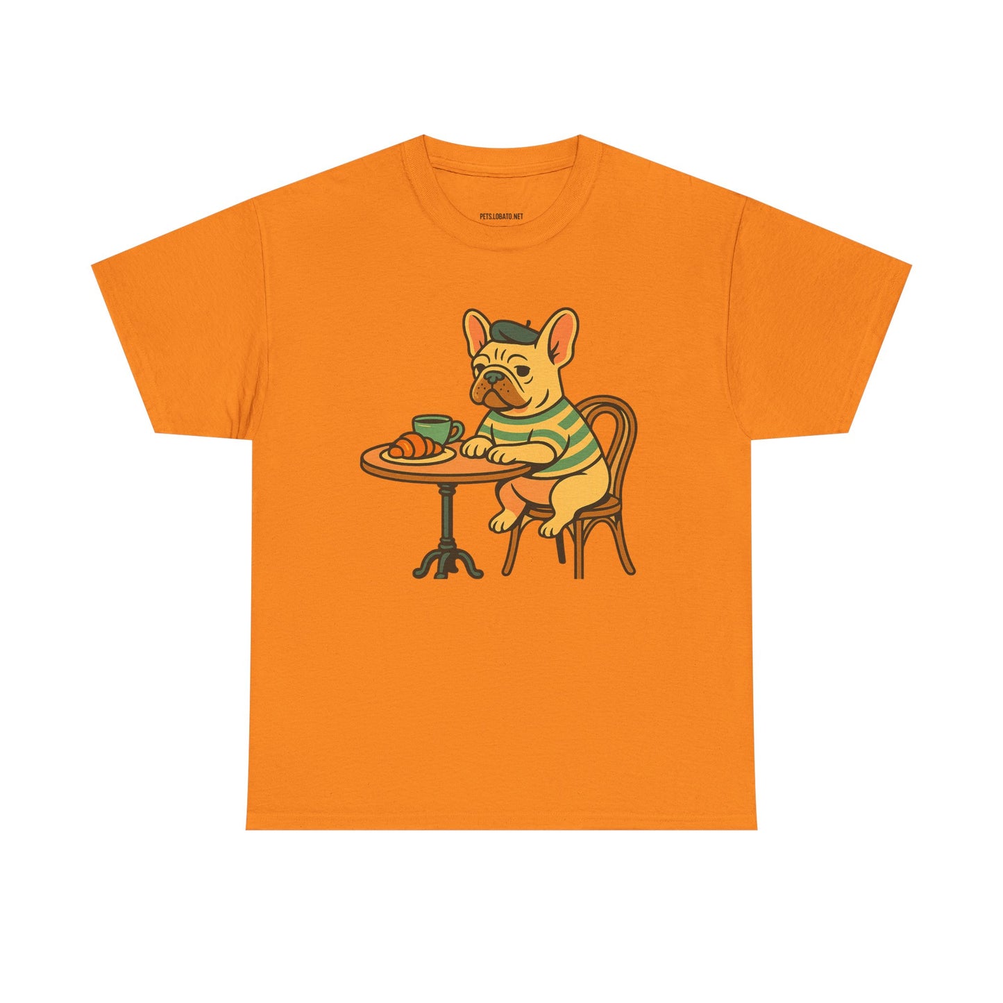 Bonjour Bark – French Bulldog Café Vibes, Vintage-Inspired Coffee Dog Tee, Perfect for Dog Lovers, Cafes, Birthdays, and Everyday Comfort, Unisex Cotton Shirt, Cute and Whimsical