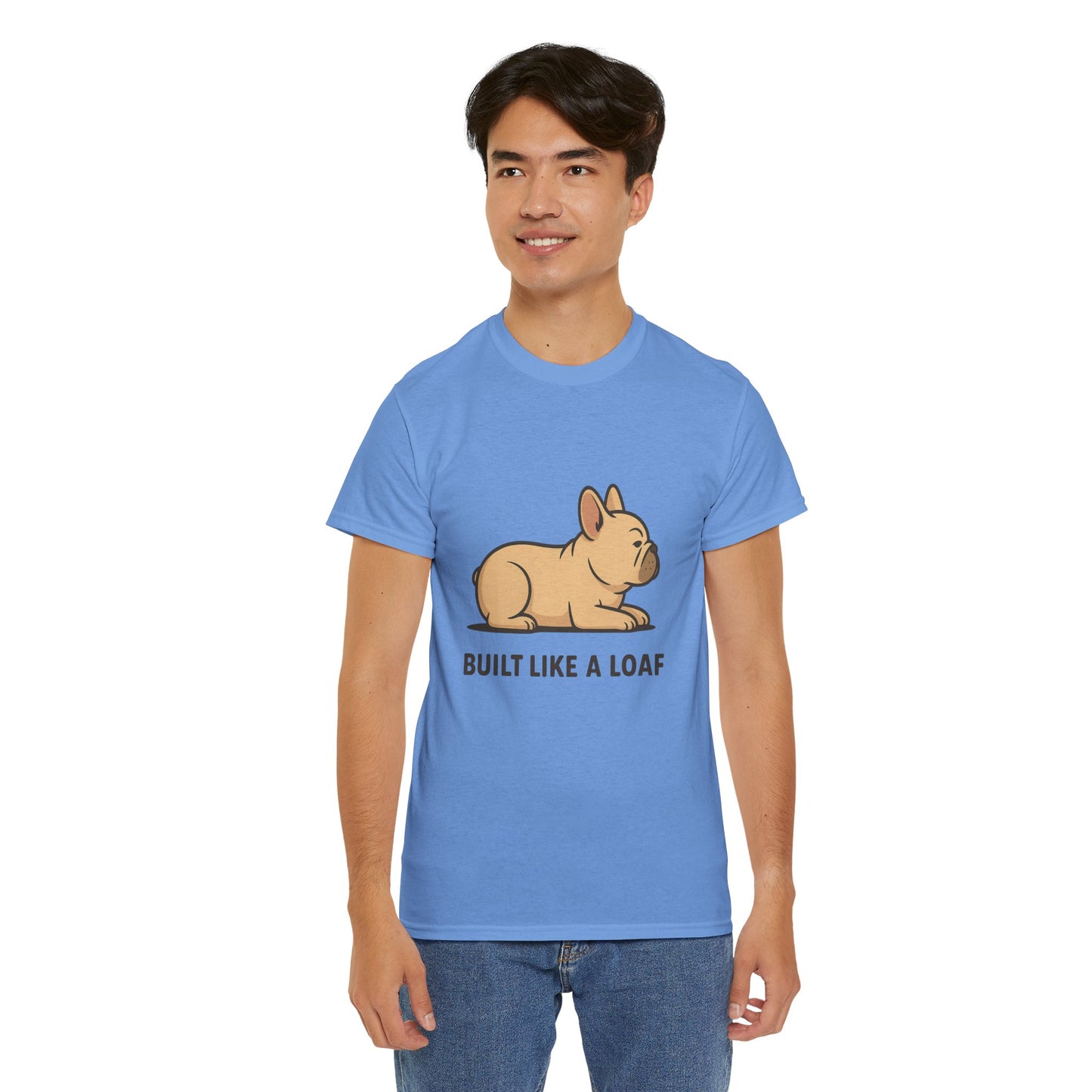 Cute Animal Tee, Built Like a Loaf T-Shirt, Funny Pet Lover Gift, Casual Wear, Birthday Gift for Dog Lovers, Animal Humor Shirt