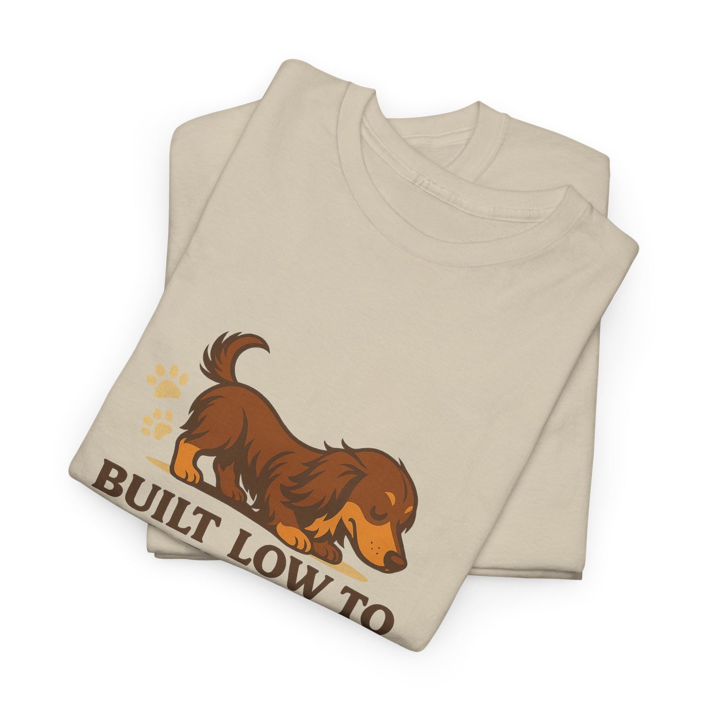 Built Low to Sniff Slow Unisex Heavy Cotton Tee - Cute Pet Shirt, Animal Tee, Dog Dad Apparel, Gift for Dog Owners