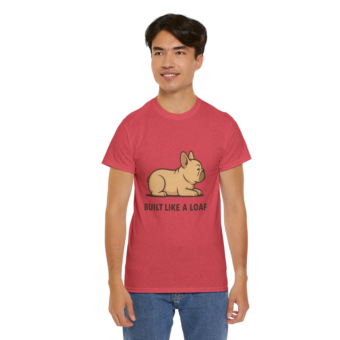Cute Animal Tee, Built Like a Loaf T-Shirt, Funny Pet Lover Gift, Casual Wear, Birthday Gift for Dog Lovers, Animal Humor Shirt